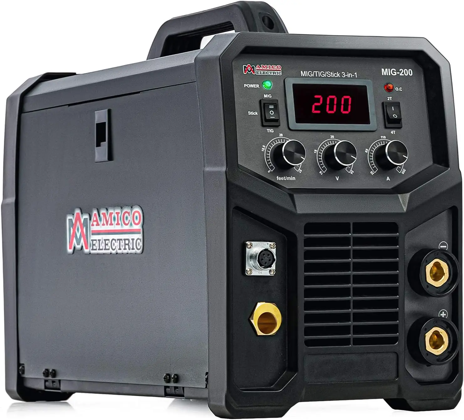 200-Amp MIG/MAG/Flux-cored/Lift-TIG/Stick Arc DC Inverter Welder, 115/230V Dual Voltage Welding, Compatible Spool
200-Amp MIG/MAG/Flux-cored/Lift-TIG/Stick Arc DC Inverter Welder, 115/230V Dual Voltage Welding, Compatible Spool