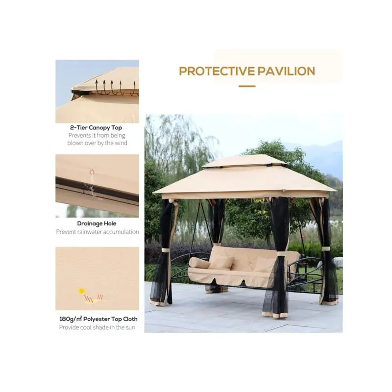 3-Seat Patio Swing Chair - Comfortable Outdoor Seating for Relaxation and Enjoyment in Your Garden or Backyard
3-Seat Patio Swing Chair - Comfortable Outdoor Seating for Relaxation and Enjoyment in Your Garden or Backyard