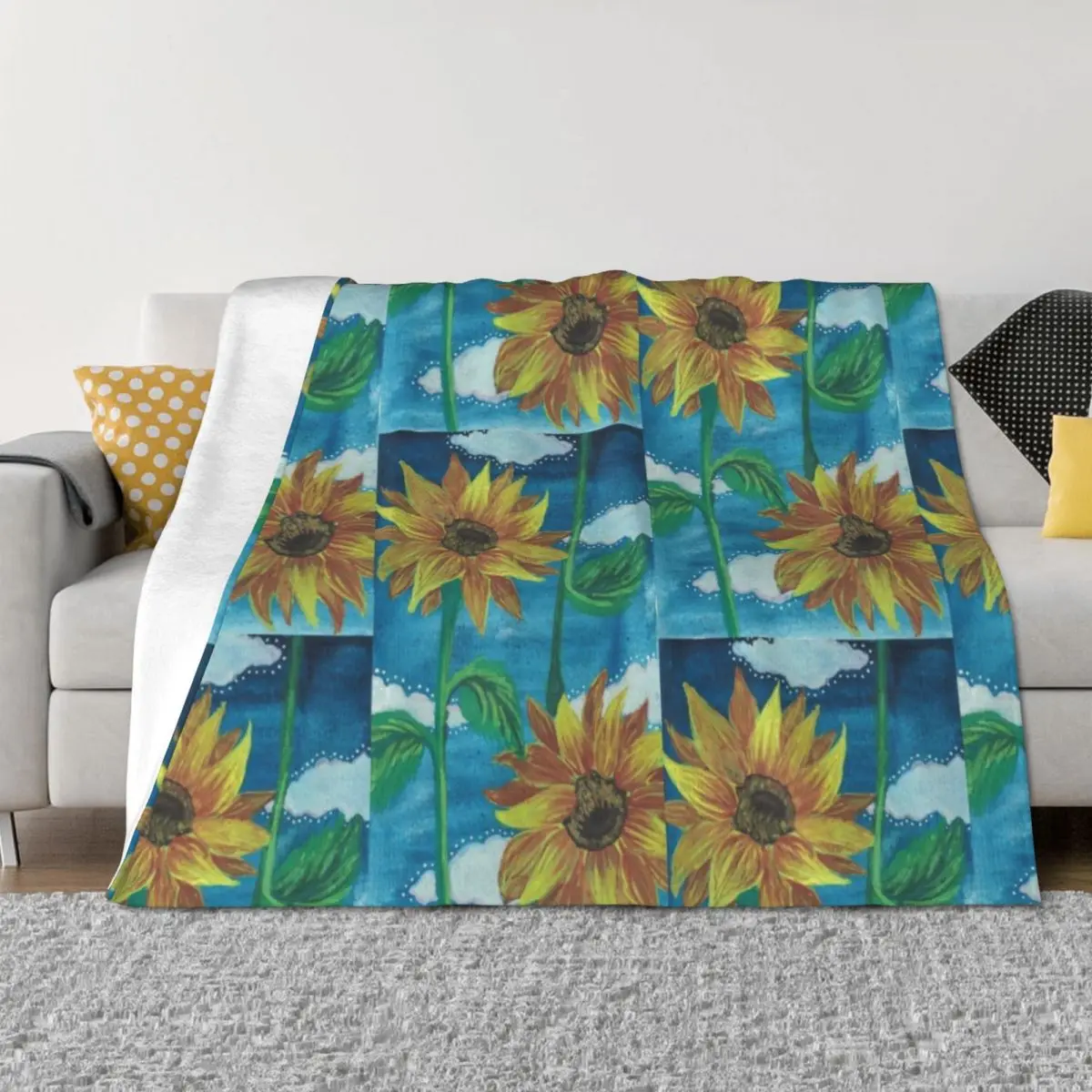 Tilted Sunflowers with Clouds Throw Blanket Thermal Baby Thin Plush Blankets
Tilted Sunflowers with Clouds Throw Blanket Thermal Baby Thin Plush Blankets