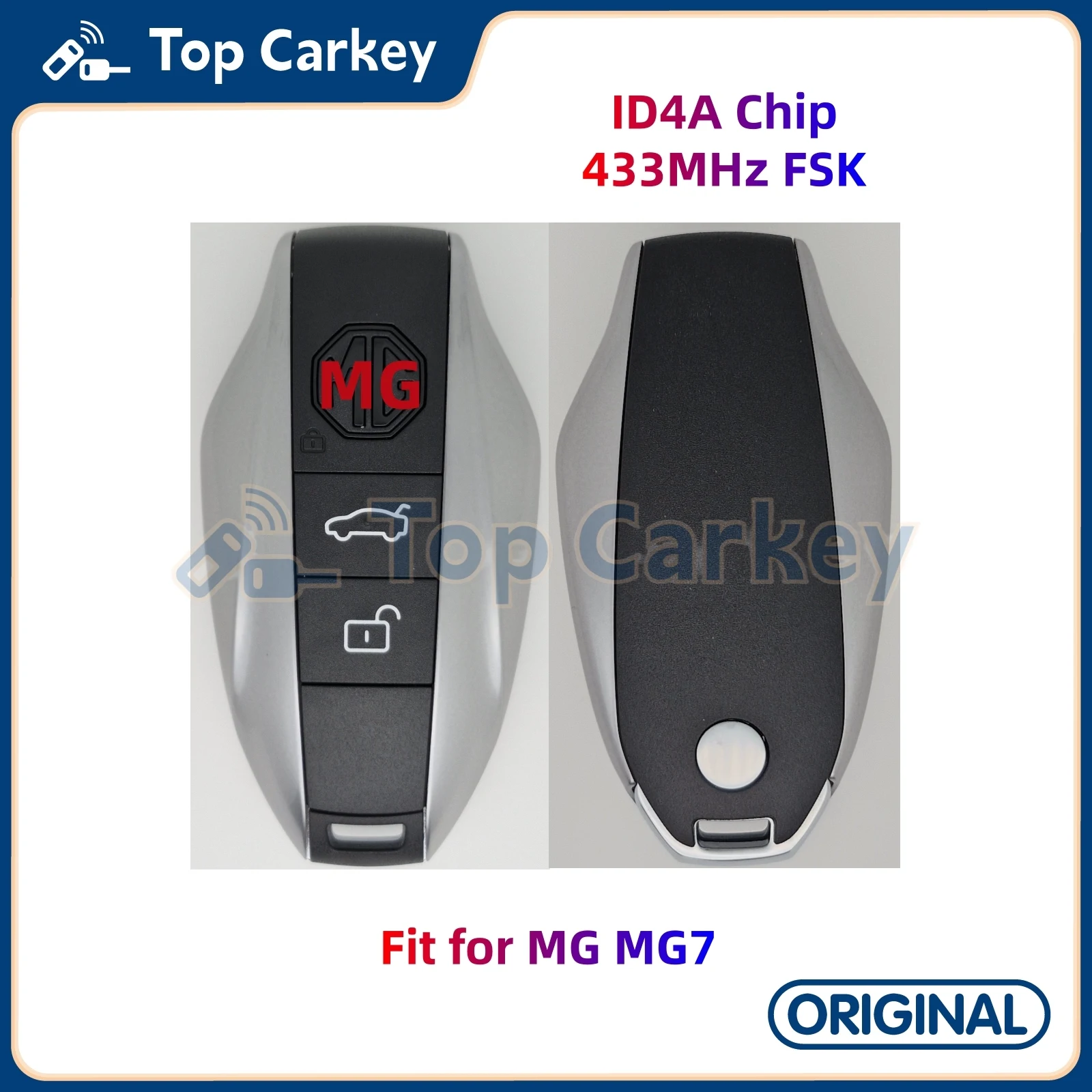 Оригинальный дистанционный брелок TopCarkey ID4A, чип 433 МГц FSK для MG MG7
Оригинальный дистанционный брелок TopCarkey ID4A, чип 433 МГц FSK для MG MG7