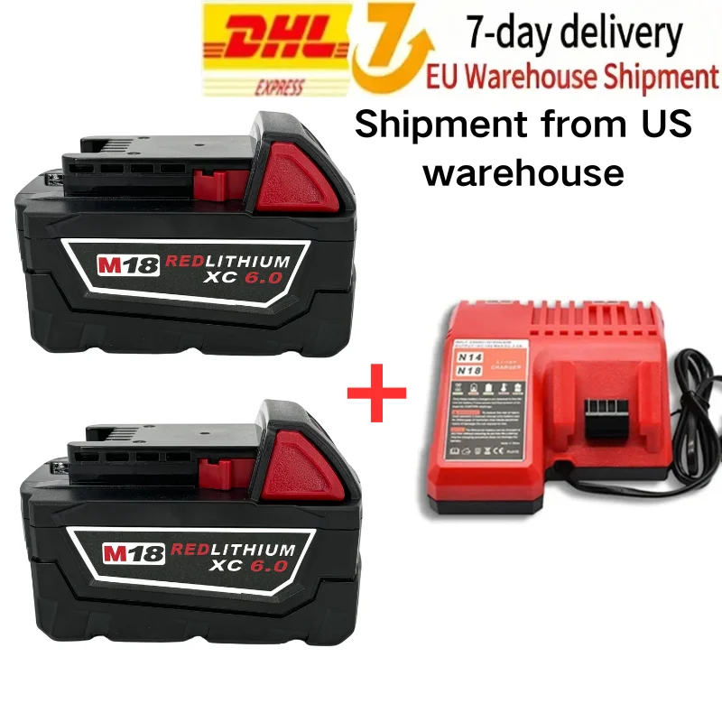 For Original Milwaukee M18 18V 6000mAh lithium-ion battery, high-power rechargeable, tool suitable for48-11-1850 48-11-11860 Z50
For Original Milwaukee M18 18V 6000mAh lithium-ion battery, high-power rechargeable, tool suitable for48-11-1850 48-11-11860 Z50