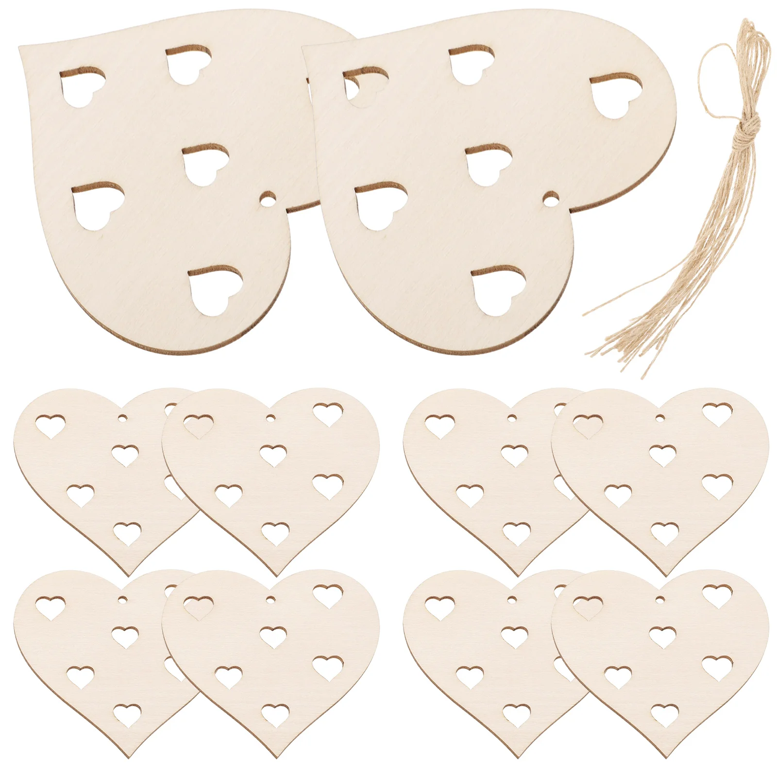 10Pcs Heart Shape Wooden Slices Blank Wood Craft Pieces Wooden Embellishments for Valentine's Decor
10Pcs Heart Shape Wooden Slices Blank Wood Craft Pieces Wooden Embellishments for Valentine's Decor