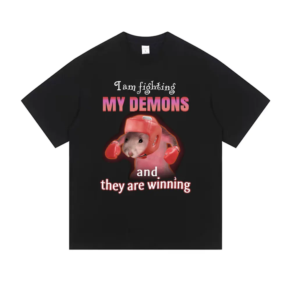 I Am Fighting My Demons and The Are Winning Funny Rat Graphic T-shirt Men Casual Humor T Shirts Short Sleeve Oversized T-shirts
I Am Fighting My Demons and The Are Winning Funny Rat Graphic T-shirt Men Casual Humor T Shirts Short Sleeve Oversized T-shirts