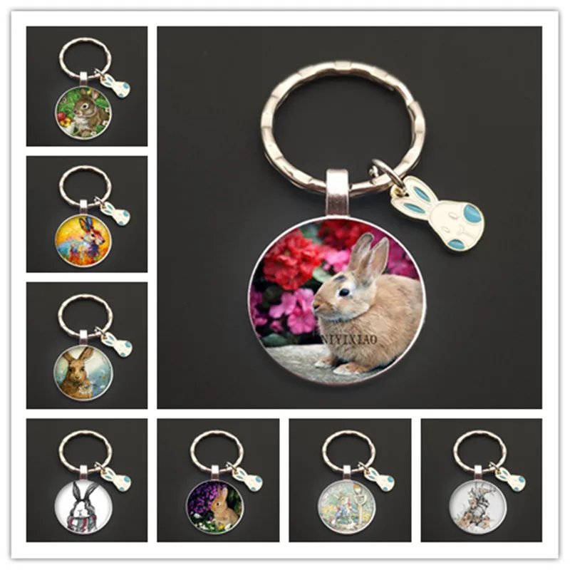 New fashion glass keychain rabbit pendant DIY men's and women's jewelry car keychain ring holder souvenir gift
New fashion glass keychain rabbit pendant DIY men's and women's jewelry car keychain ring holder souvenir gift