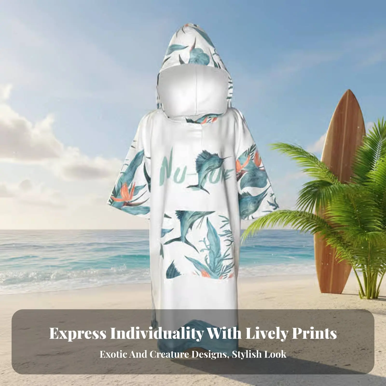 Quick-Dry Surf Poncho, Adult Beach Changing Robe, Sun Protection, Warm, Windproof Towel Cape, Exotic Print, Lightweight,
Quick-Dry Surf Poncho, Adult Beach Changing Robe, Sun Protection, Warm, Windproof Towel Cape, Exotic Print, Lightweight,