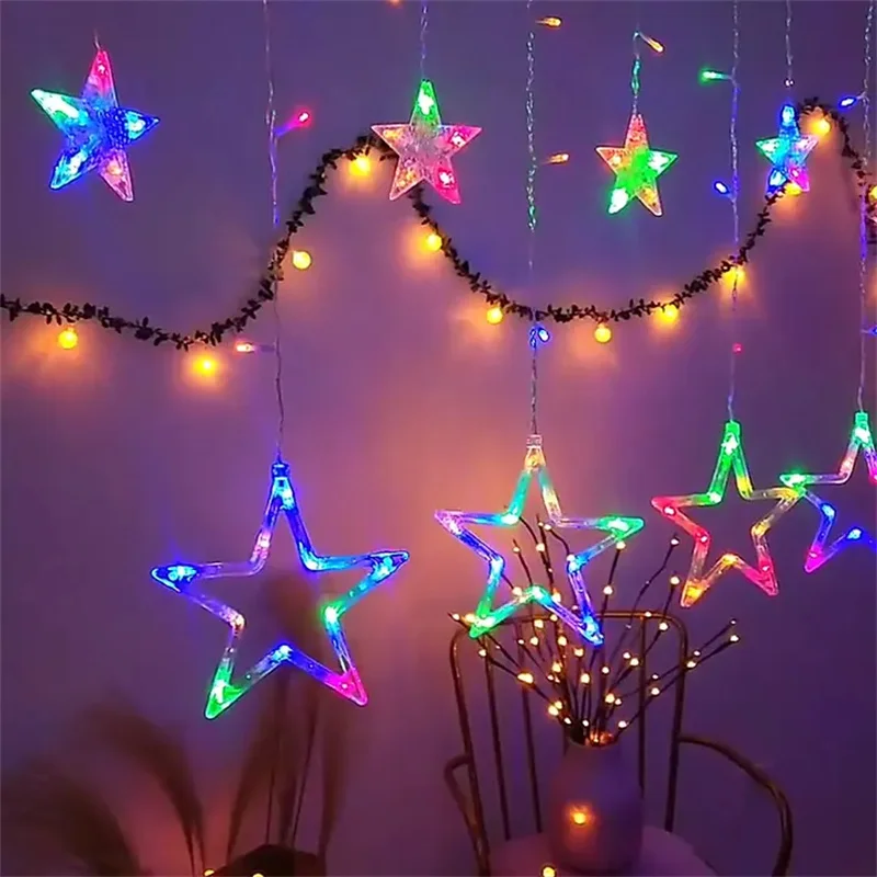 AC 220V 2.5M Romantic Fairy Star LED Curtain String Lighting Strip Christmas LED Lights Holiday Wedding Garland Party Decoratio
AC 220V 2.5M Romantic Fairy Star LED Curtain String Lighting Strip Christmas LED Lights Holiday Wedding Garland Party Decoratio