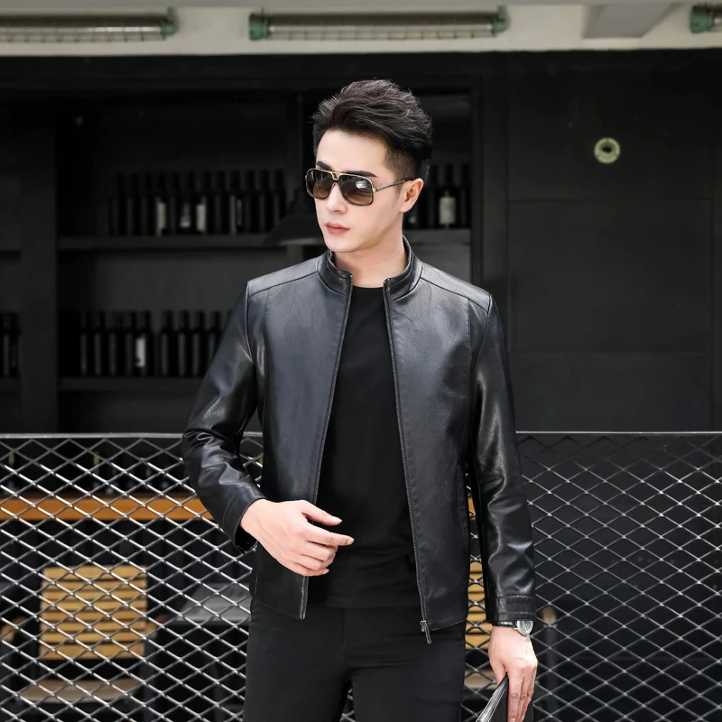 Мужская кожаная куртка Slim Fit с воротником-стойкой, простой стильный дизайн, верхняя одежда на осень-зиму, новинка D5C39200, на молнии
Мужская кожаная куртка Slim Fit с воротником-стойкой, простой стильный дизайн, верхняя одежда на осень-зиму, новинка D5C39200, на молнии