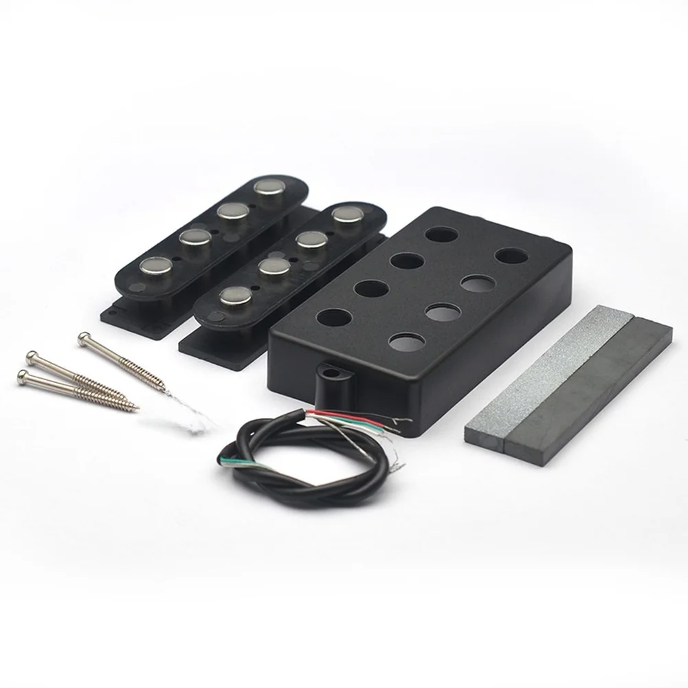 For DIY Assembly 4-string Bass Pickup DIY Bass Guitar Pickup Kit Whistle Magnets Included Precise String Alignment