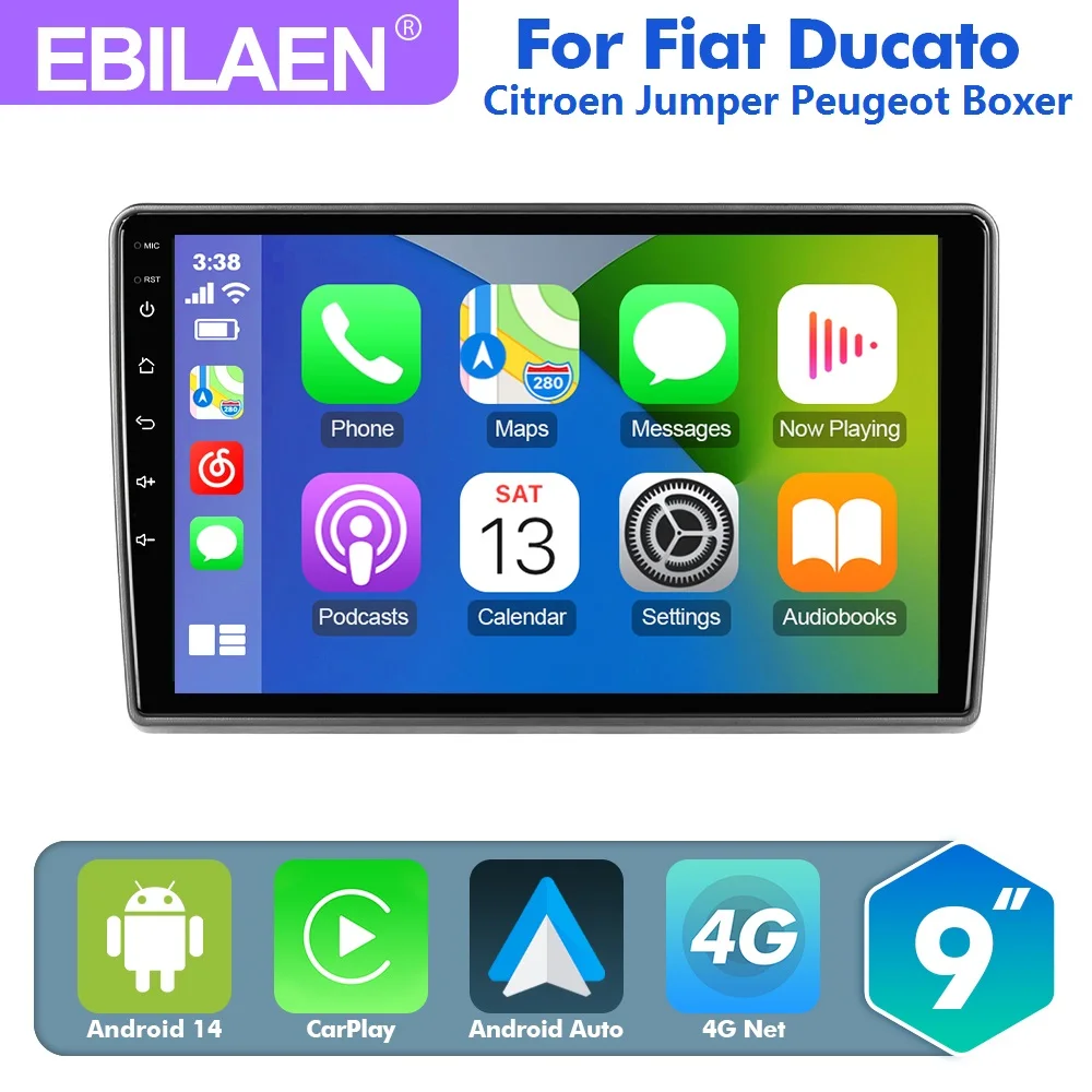EBILAEN 9"Android14 Car radio For Fiat Ducato 2005-2023 Citroen Jumper Peugeot Boxer Dodge Ram 2500 Multimedia Carplay Stereo AI
EBILAEN 9"Android14 Car radio For Fiat Ducato 2005-2023 Citroen Jumper Peugeot Boxer Dodge Ram 2500 Multimedia Carplay Stereo AI