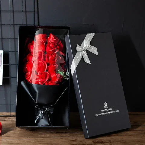 Valentines Day Soap Red Roses Flower Bouquet WIth Gift Box Romantic Decoration Christmas Gifts Mothers Day Valentines Gift
Valentines Day Soap Red Roses Flower Bouquet WIth Gift Box Romantic Decoration Christmas Gifts Mothers Day Valentines Gift