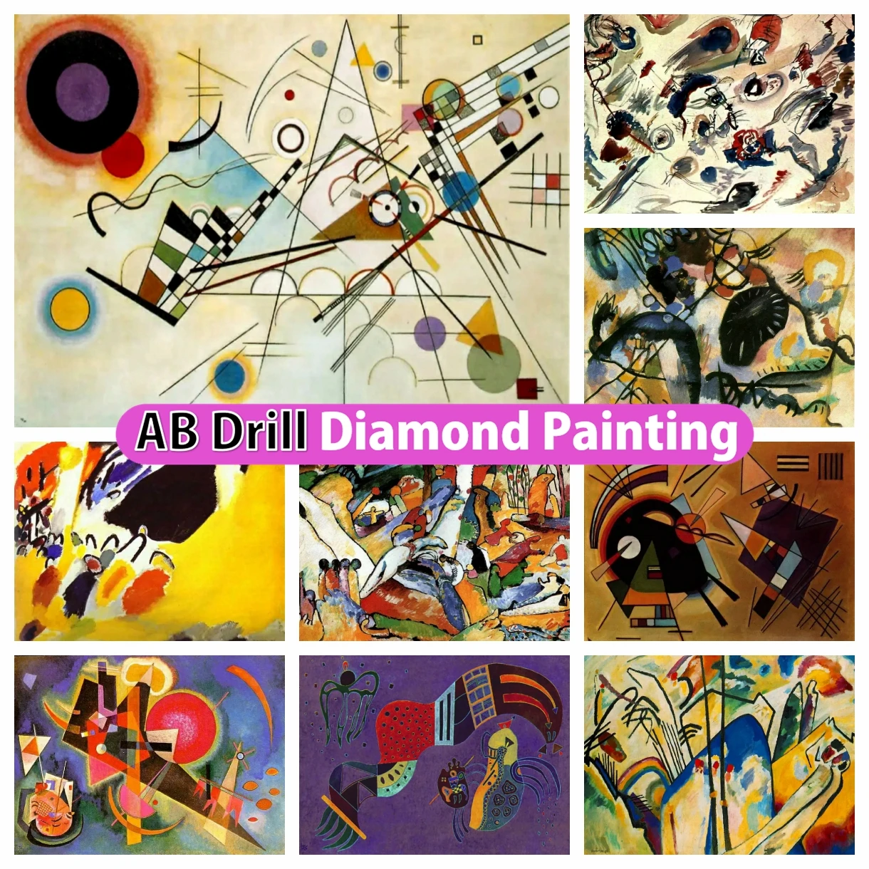 Wassily Kandinsky Abstract Art DIY AB Diamond Painting Points Yellow Red Blue Cross Stitch Kit Rhinestone Embroidery Home Decor
Wassily Kandinsky Abstract Art DIY AB Diamond Painting Points Yellow Red Blue Cross Stitch Kit Rhinestone Embroidery Home Decor