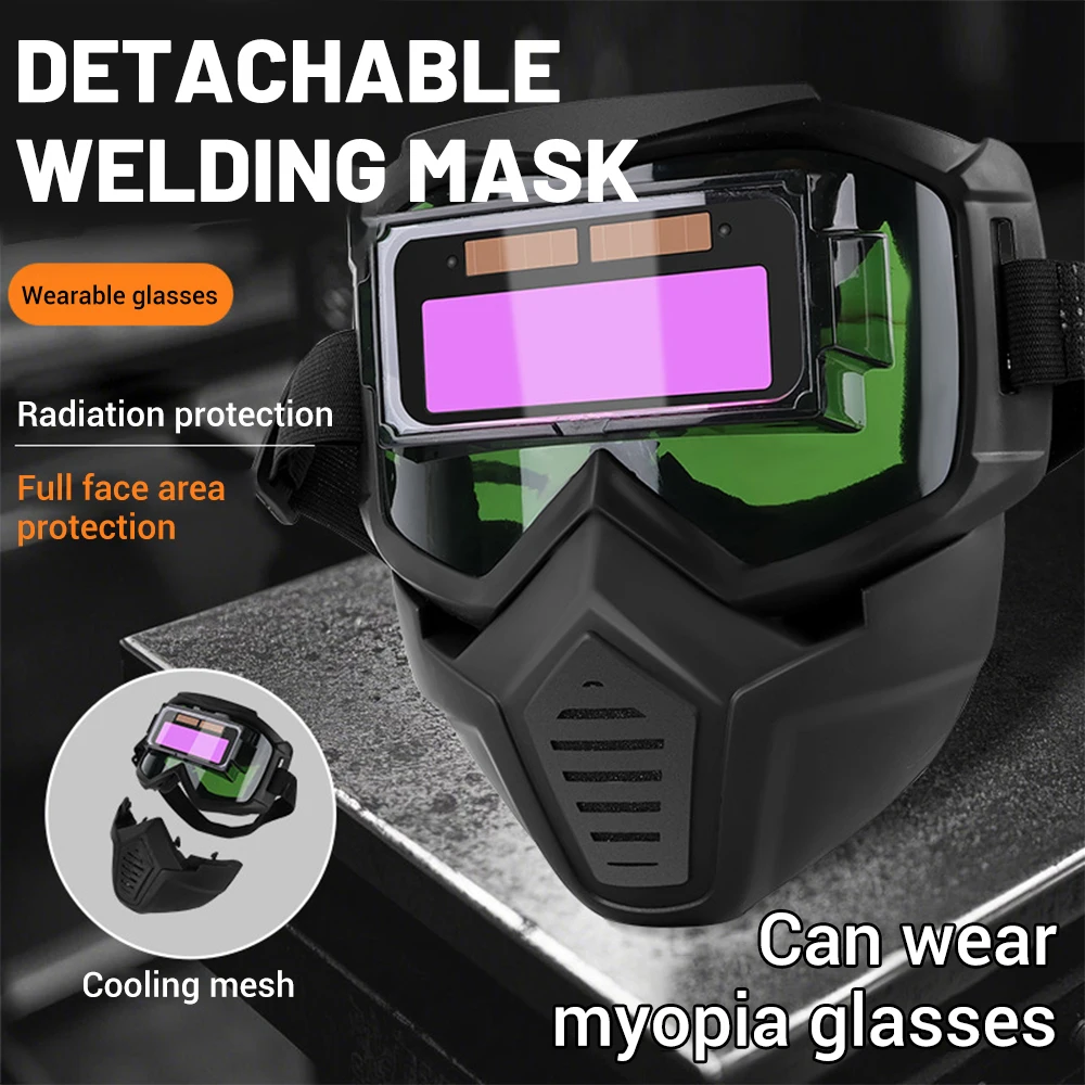 Welder Masks Automatic Darken Light Large View Auto Darkening Welding Facemask for Welding Grinding Cutting Adjustment Band
Welder Masks Automatic Darken Light Large View Auto Darkening Welding Facemask for Welding Grinding Cutting Adjustment Band