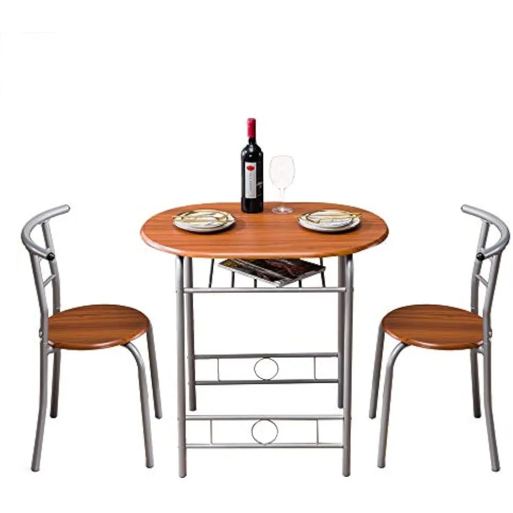 3 Piece Wooden Dining Set Compact 2 Chairs and Table Set with Metal Frame and Wine Rack Bistro Pub Breakfast Space Saving
3 Piece Wooden Dining Set Compact 2 Chairs and Table Set with Metal Frame and Wine Rack Bistro Pub Breakfast Space Saving