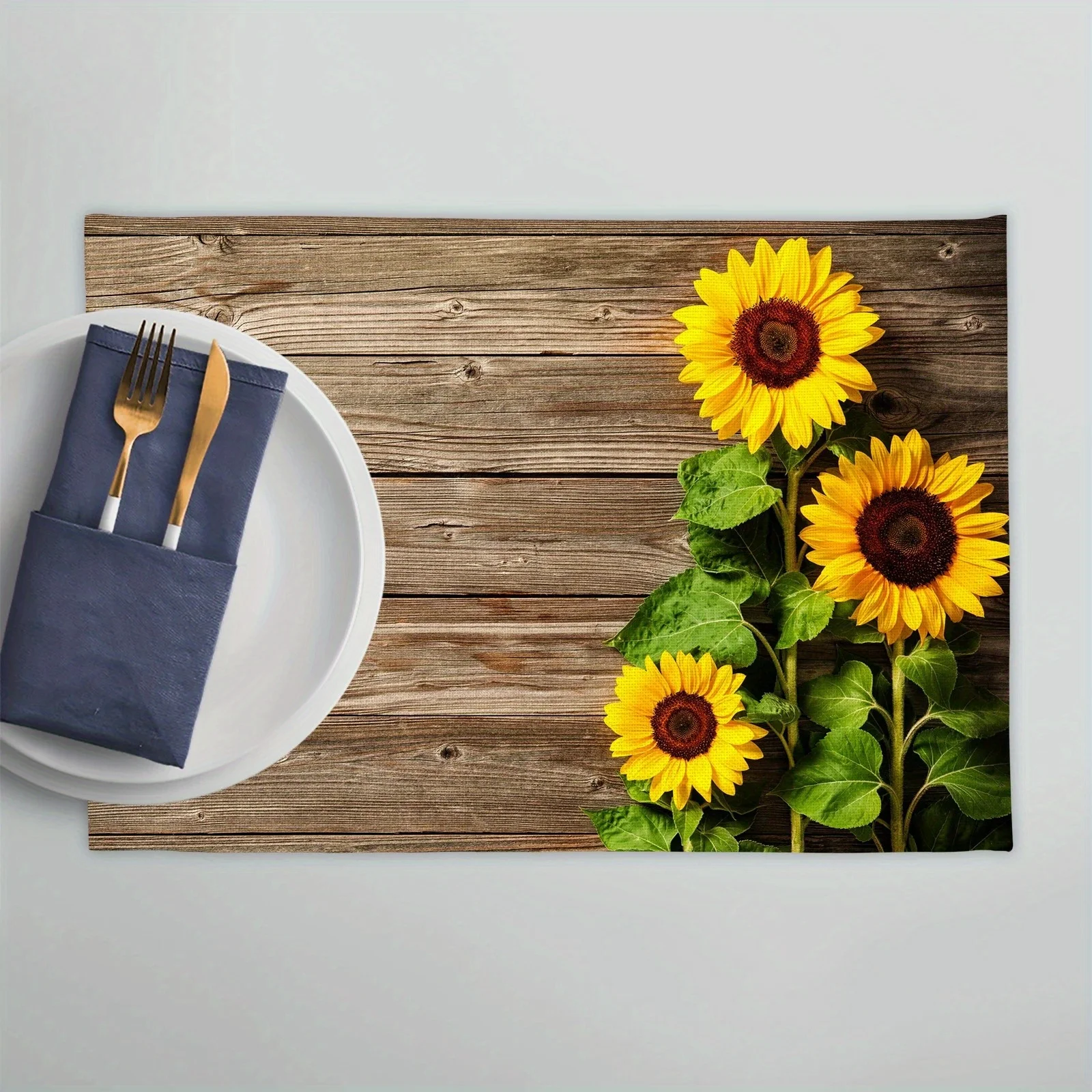 1pc Linen Sunflower Pattern Placemats, Rectangular Table Mats, for Dining & Kitchen Decor
1pc Linen Sunflower Pattern Placemats, Rectangular Table Mats, for Dining & Kitchen Decor