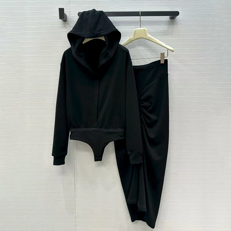 Осенняя персонализированная цельная толстовка с капюшоном + плиссированная юбка неправильной формы, модный повседневный комплект из двух предметов с цветными блоками
Осенняя персонализированная цельная толстовка с капюшоном + плиссированная юбка неправильной формы, модный повседневный комплект из двух предметов с цветными блоками