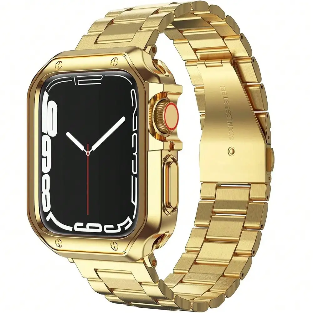 2 In 1 Silicone Protective Case + Stainless Steel Metal Strap Compatible With Apple Watch Band And Case, Stainless Steel Metal Chain With TPU Cover, Smart-Watch Link Bracelet Strap, Wrist-Band Compatible With Apple Watch Series 10 9 8 7 6 5 4 3 2 1 SE, 49
2 In 1 Silicone Protective Case + Stainless Steel Metal Strap Compatible With Apple Watch Band And Case, Stainless Steel Metal Chain With TPU Cover, Smart-Watch Link Bracelet Strap, Wrist-Band Compatible With Apple Watch Series 10 9 8 7 6 5 4 3 2 1 SE, 49