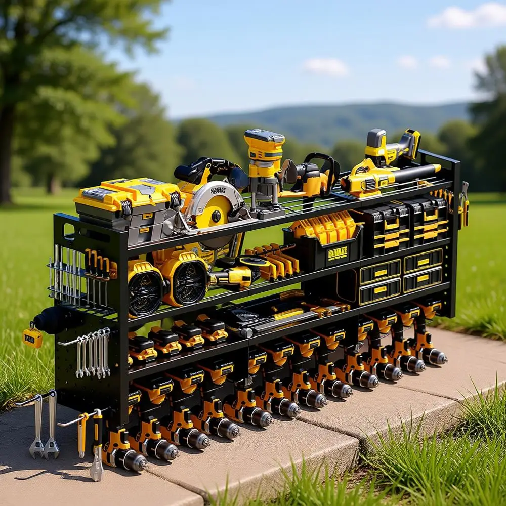 49 Wide Heavy-Duty Wall-Mounted Tool Organizer with 620lbs Capacity and 12 Cordless Drill Holders
49 Wide Heavy-Duty Wall-Mounted Tool Organizer with 620lbs Capacity and 12 Cordless Drill Holders