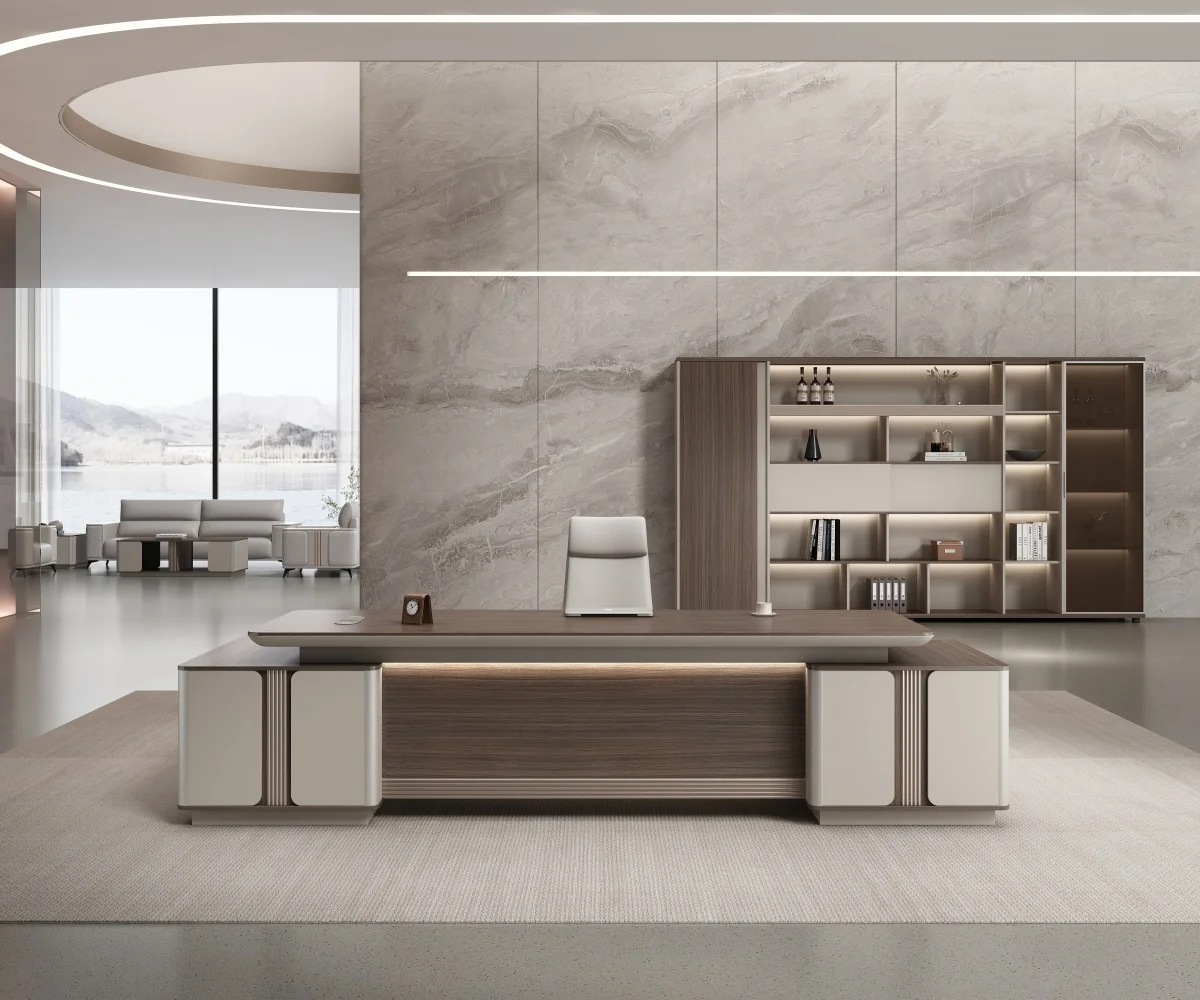 @#Luxury Modern Executive Desk with L-Shaped Multifunctional Cable Box Light Strip Wooden Finish for CEO and Boss Office
@#Luxury Modern Executive Desk with L-Shaped Multifunctional Cable Box Light Strip Wooden Finish for CEO and Boss Office