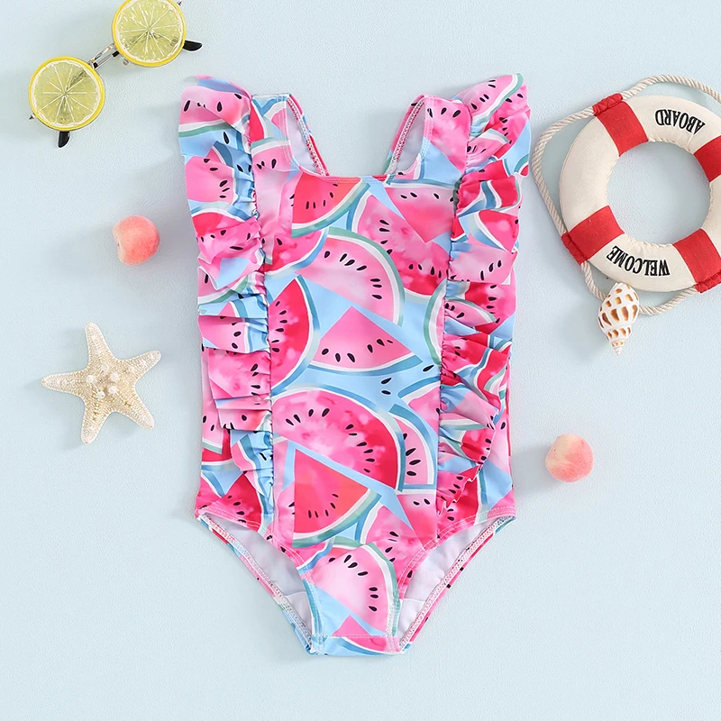 Tregren Kids Girls Swimwear Summer Watermelon Print Ruffle Sleeeveless Monokini Swimsuits for Toddler Bathing Suits Beachwear
Tregren Kids Girls Swimwear Summer Watermelon Print Ruffle Sleeeveless Monokini Swimsuits for Toddler Bathing Suits Beachwear