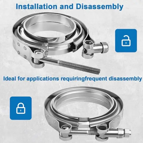 4-Pack 3-Inch 304 Stainless Steel V-Band Turbo Exhaust Clamps Heavy-Duty Quick-Release For Downpipe Racing Systems
4-Pack 3-Inch 304 Stainless Steel V-Band Turbo Exhaust Clamps Heavy-Duty Quick-Release For Downpipe Racing Systems