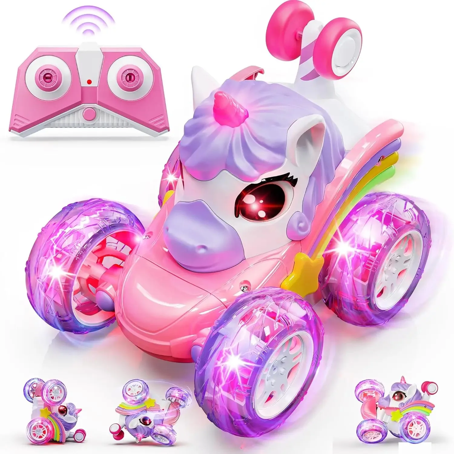 Unicorn Remote Control Car for Girls, 360° Rotating 4WD Stunt RC Cars with Cute Lights, Rechargeable Toys-Kid for Birthday Gifts
Unicorn Remote Control Car for Girls, 360° Rotating 4WD Stunt RC Cars with Cute Lights, Rechargeable Toys-Kid for Birthday Gifts