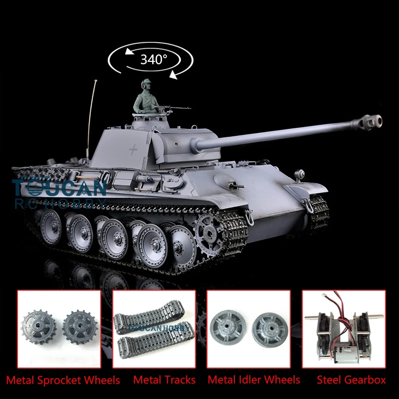 Toys Heng Long 1/16 Gray RC Tank 7.0 Upgraded German Panther G RTR 3879 Metal Tracks TH17512-SMT4
Toys Heng Long 1/16 Gray RC Tank 7.0 Upgraded German Panther G RTR 3879 Metal Tracks TH17512-SMT4