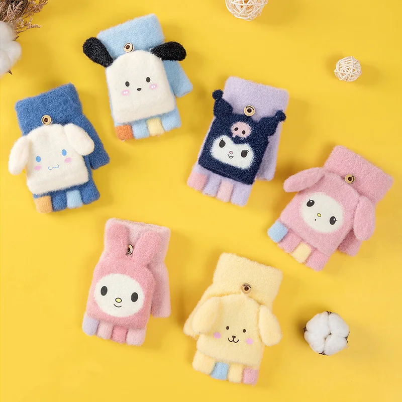 Sanrio Winter Warm Gloves Mymelody Pachacco Kuromi Cinnamoroll Children's Cute Clamshell Open Finger Knitted Half-finger Gloves
Sanrio Winter Warm Gloves Mymelody Pachacco Kuromi Cinnamoroll Children's Cute Clamshell Open Finger Knitted Half-finger Gloves