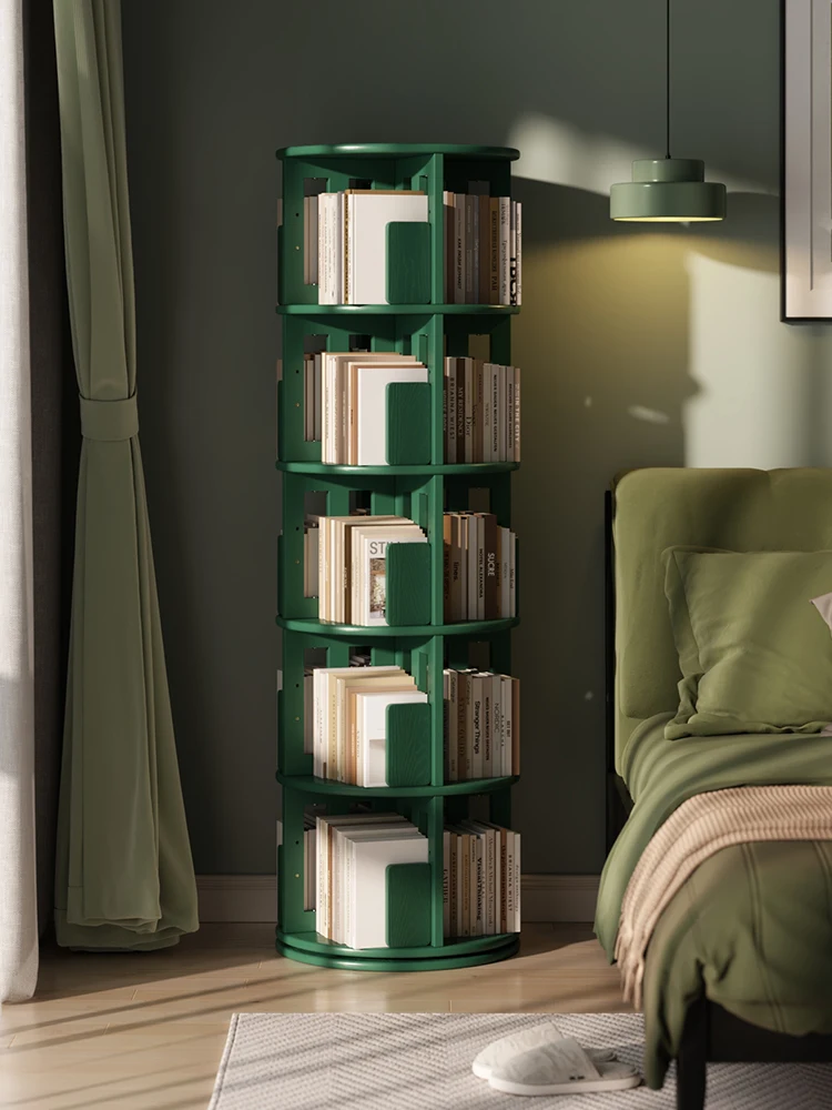 All solid wood rotating bookshelf 360 degrees, bookcase floor space saving, home use, picture book storage shelf
All solid wood rotating bookshelf 360 degrees, bookcase floor space saving, home use, picture book storage shelf