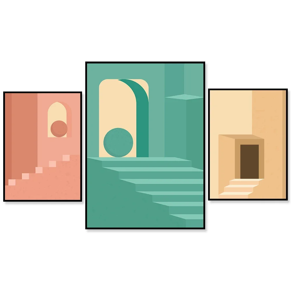 Fauvist architecture, illustration, mid-century 1960s soft color architectural decoration canvas print poster
Fauvist architecture, illustration, mid-century 1960s soft color architectural decoration canvas print poster
