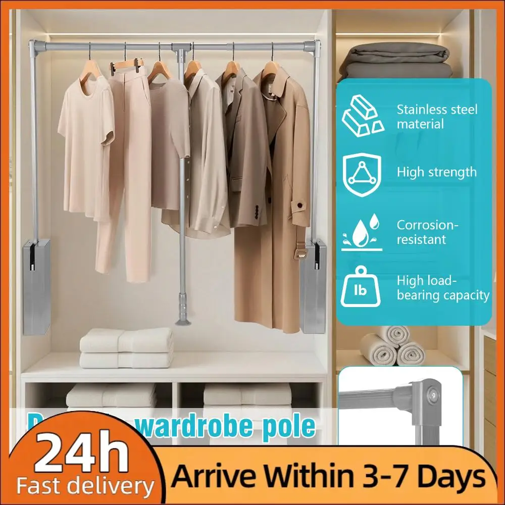 2Pcs Two-way Buffering Wardrobe Hanger Adjustable Width Buffer Return Closet Rod 60Lbs Load Capacity for Cabinet Hanging Clothes
2Pcs Two-way Buffering Wardrobe Hanger Adjustable Width Buffer Return Closet Rod 60Lbs Load Capacity for Cabinet Hanging Clothes