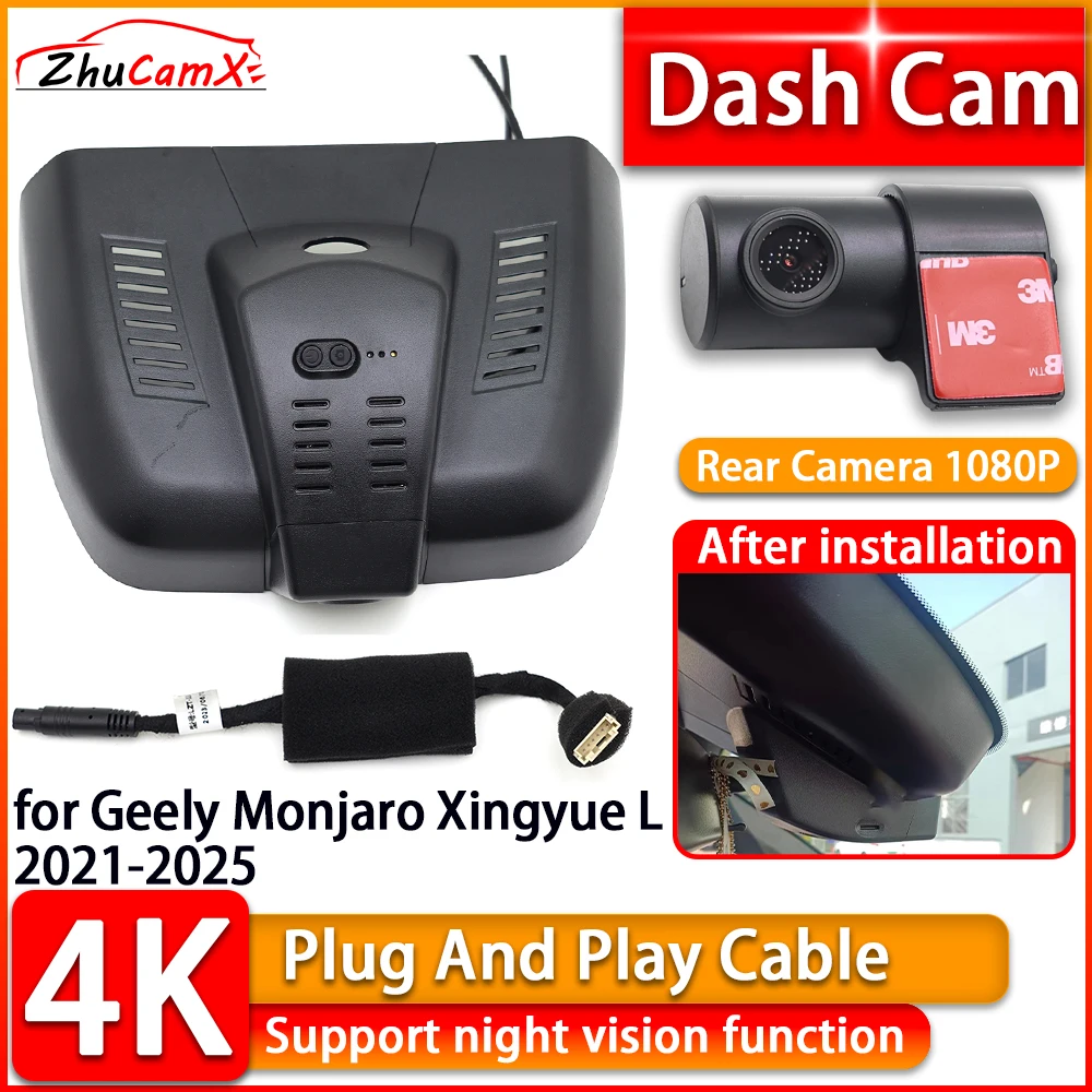 UHD Wiifi 4K Dash Cam for Geely Monjaro Xingyue L 2021-2025 DVR Front Rear Car Camera Plug and Play Video Recorder Night Vision
UHD Wiifi 4K Dash Cam for Geely Monjaro Xingyue L 2021-2025 DVR Front Rear Car Camera Plug and Play Video Recorder Night Vision