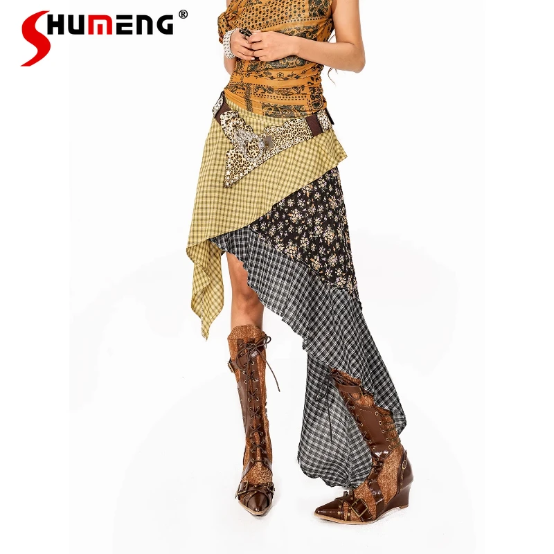 Unique Design Sense Irregular Splicing Plaid Skirt Women's New Summer Retro Heavy Industry Hot Girl High-waisted A-line Skirts
Unique Design Sense Irregular Splicing Plaid Skirt Women's New Summer Retro Heavy Industry Hot Girl High-waisted A-line Skirts