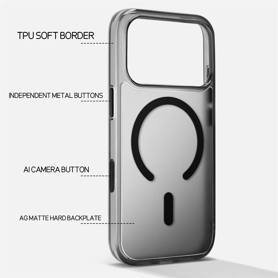 For iPhone Air 17 16 15 14 13 Pro Max Case Magnetic Acrylic Translucent For Magsafe Touch Camera Button Shockproof Matte Cover
For iPhone Air 17 16 15 14 13 Pro Max Case Magnetic Acrylic Translucent For Magsafe Touch Camera Button Shockproof Matte Cover