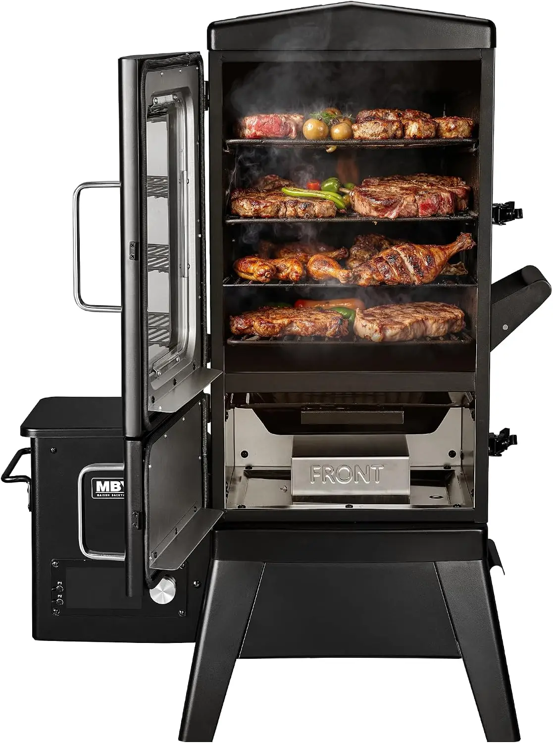 Smoker with Rainproof Cover, Vertical Wood Pellet Smoker Grill With Meat Probe LED Display Temperature Control (616sq.in)
Smoker with Rainproof Cover, Vertical Wood Pellet Smoker Grill With Meat Probe LED Display Temperature Control (616sq.in)