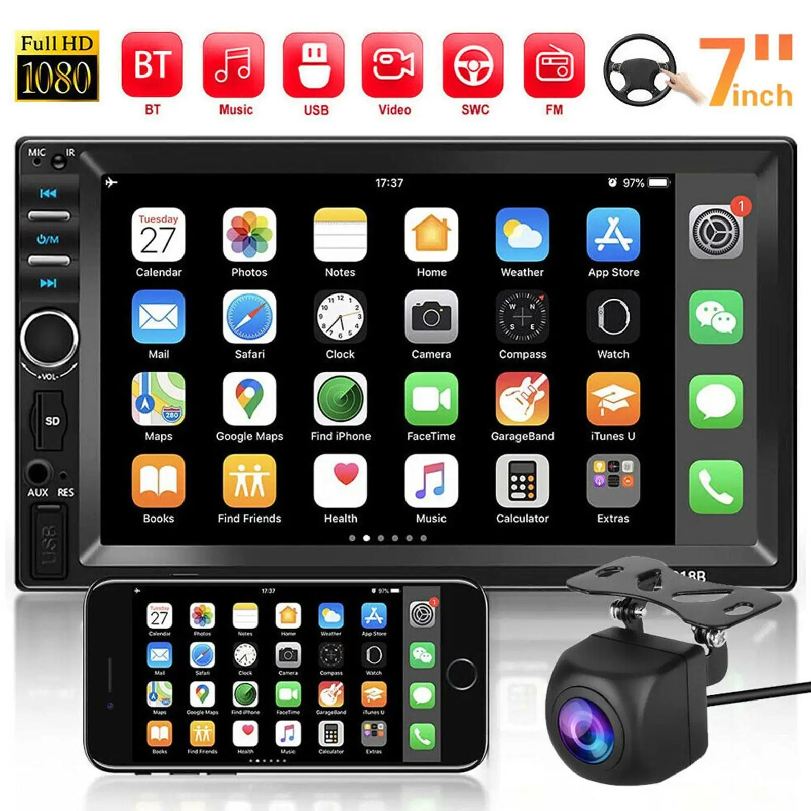 Автомагнитола 2 din с экраном 7 дюймов, Bluetooth, MP5, HD, мультимедийный проигрыватель
Автомагнитола 2 din с экраном 7 дюймов, Bluetooth, MP5, HD, мультимедийный проигрыватель