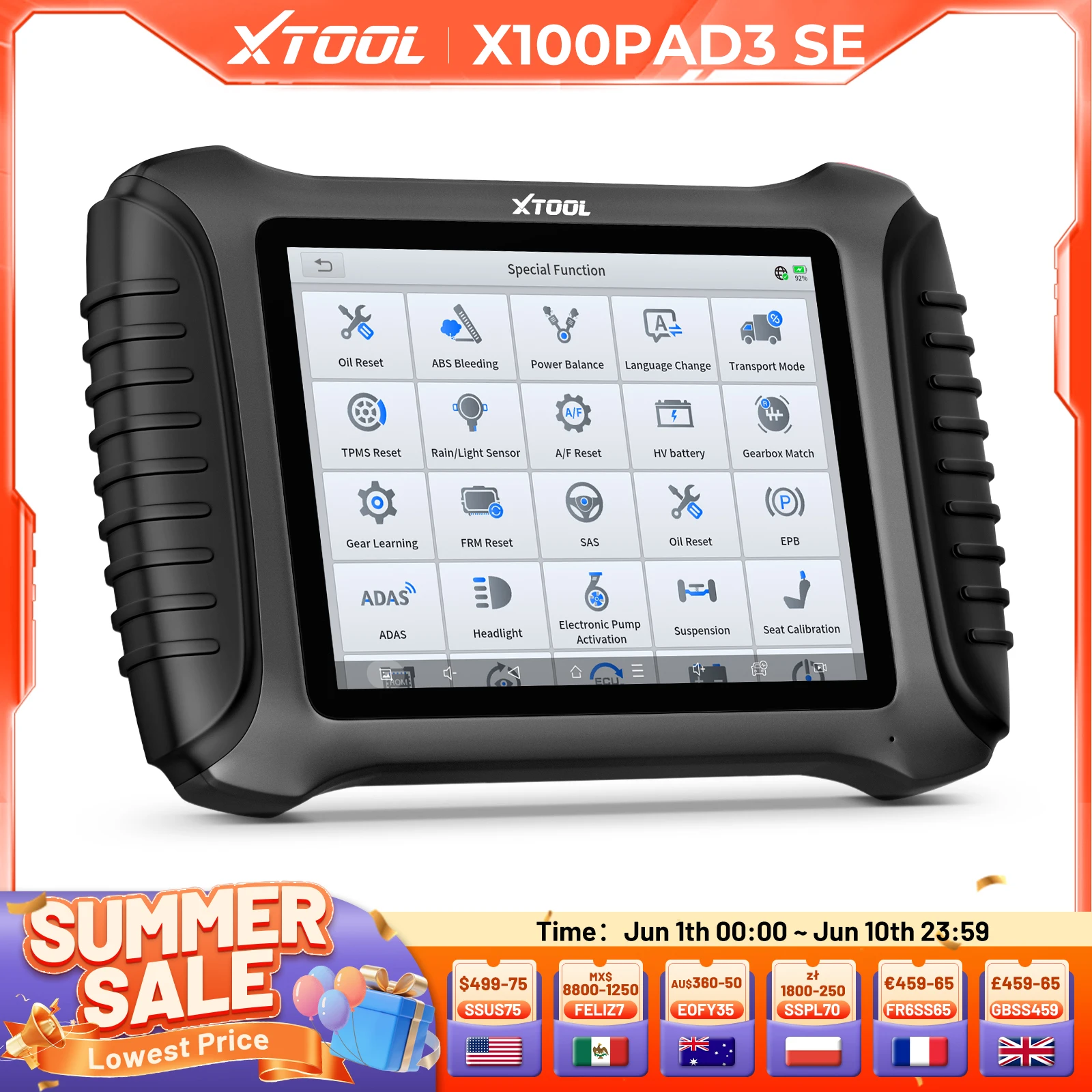 XTOOL X100PAD3 SE V2.0 IMMO Key Programmer Elite Auto Car Diagnostic Tools Programming Tool All Key Lost Add keys Built-in CANFD
XTOOL X100PAD3 SE V2.0 IMMO Key Programmer Elite Auto Car Diagnostic Tools Programming Tool All Key Lost Add keys Built-in CANFD