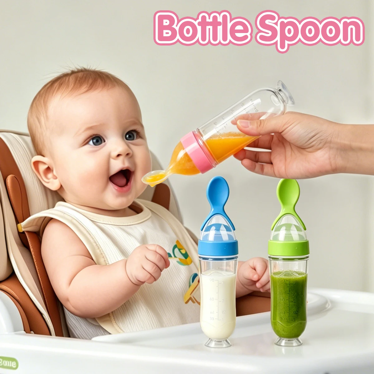 2pcs Squeezing Feeding Bottle Cup Silicone Newborn Baby Pacifier Training Rice Spoon Cereal Food Supplement Feeder Tableware
2pcs Squeezing Feeding Bottle Cup Silicone Newborn Baby Pacifier Training Rice Spoon Cereal Food Supplement Feeder Tableware