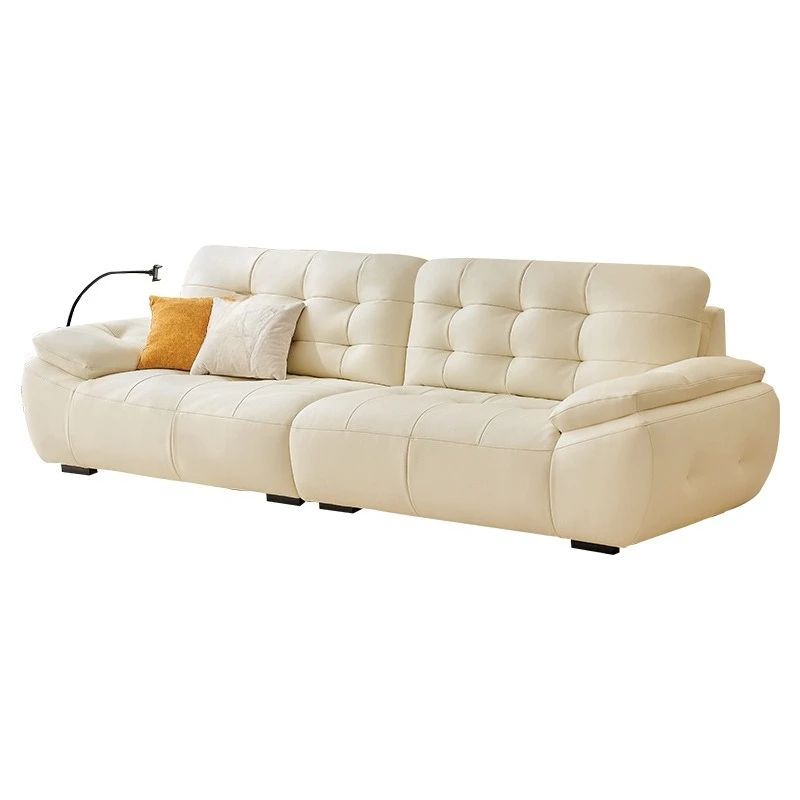 French cream style, small apartment in the living room, puff marshmallow cloud sofa, multi functional charging, leather
French cream style, small apartment in the living room, puff marshmallow cloud sofa, multi functional charging, leather