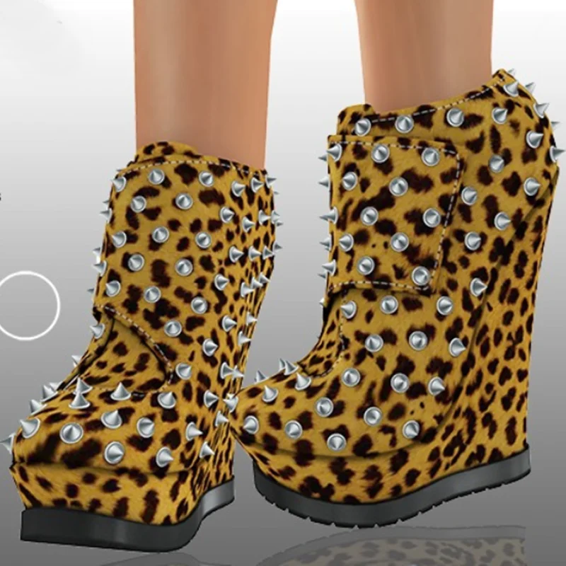 Leopard Mid Calf Rivet Platform Boots Wedge Heel Sexy Fashionable Cool Summer Casual Big Size Woman Shoes Zapatillas Mujer
Leopard Mid Calf Rivet Platform Boots Wedge Heel Sexy Fashionable Cool Summer Casual Big Size Woman Shoes Zapatillas Mujer