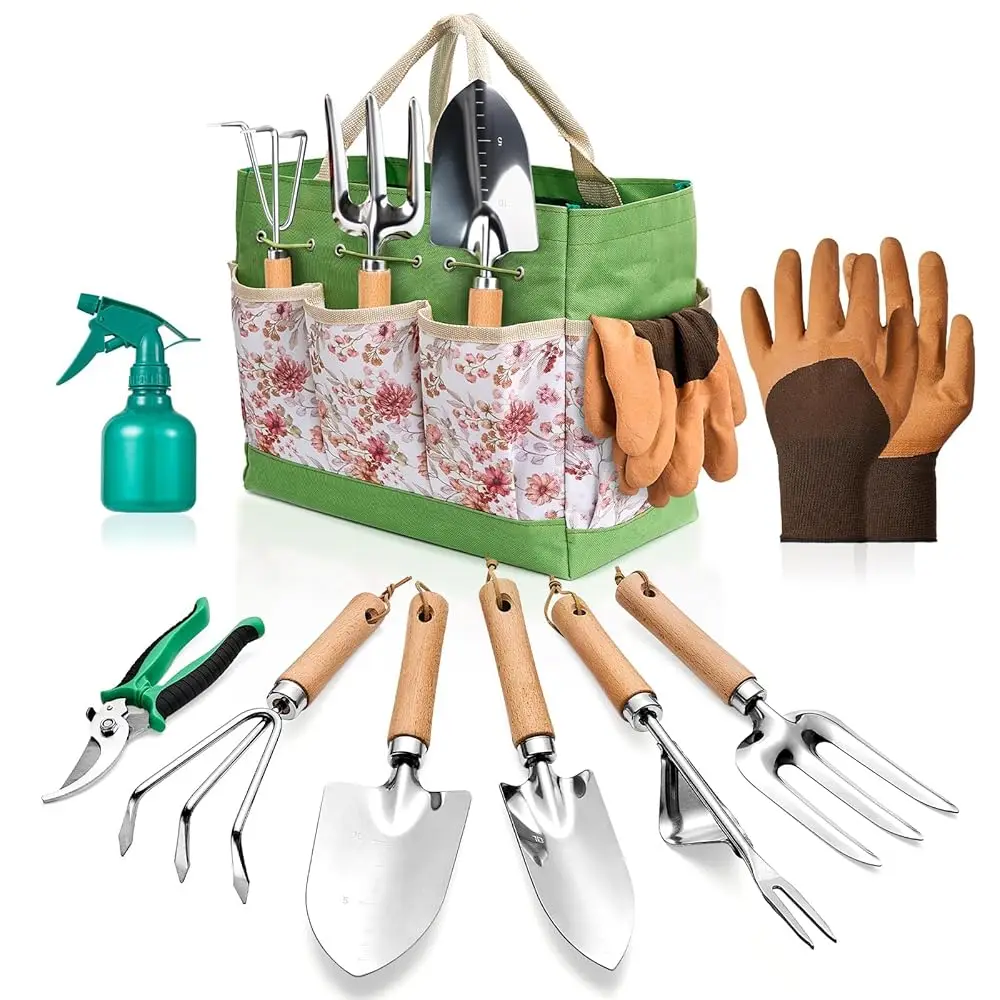 Gardening Tools – 9-Piece Garden Tools Set With Heavy-Duty Stainl Steel Hand Tools, Durable Storage Bag & Anti-Slip Rubber
Gardening Tools – 9-Piece Garden Tools Set With Heavy-Duty Stainl Steel Hand Tools, Durable Storage Bag & Anti-Slip Rubber