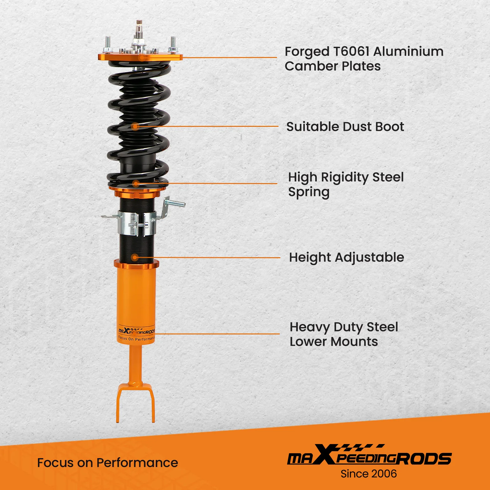 Coilovers Shock Absorber Kits for Nissan 350Z Coupe Roadster Convertible RWD 2003-2008 Z33
Coilovers Shock Absorber Kits for Nissan 350Z Coupe Roadster Convertible RWD 2003-2008 Z33
