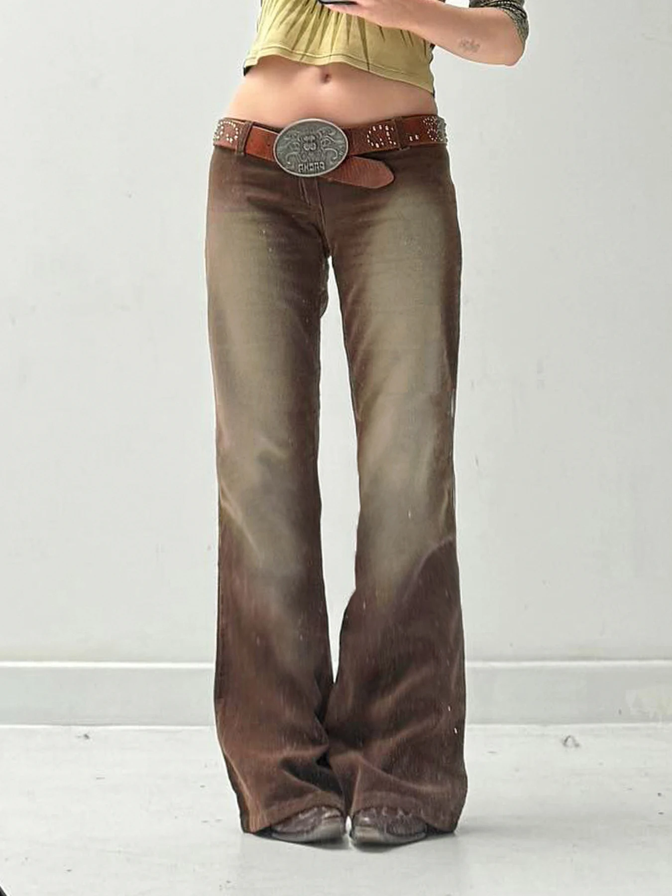 Sweetown Autumn Retro England Style Women’s Trousers Brown Distressed Corduroy Wide Leg Pants Fashion Simple Elegant Causal
Sweetown Autumn Retro England Style Women’s Trousers Brown Distressed Corduroy Wide Leg Pants Fashion Simple Elegant Causal