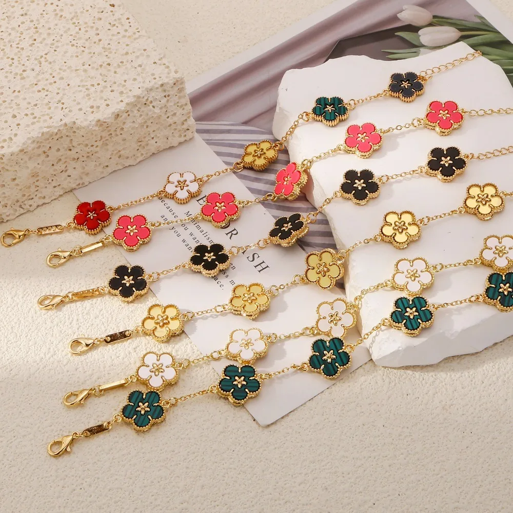 Luxury Classic Gold Plated Five Flower Bracelet Ladies Adjustable Plum Blossom Chain For Women Fashion Party Jewelry Gift Clover
Luxury Classic Gold Plated Five Flower Bracelet Ladies Adjustable Plum Blossom Chain For Women Fashion Party Jewelry Gift Clover