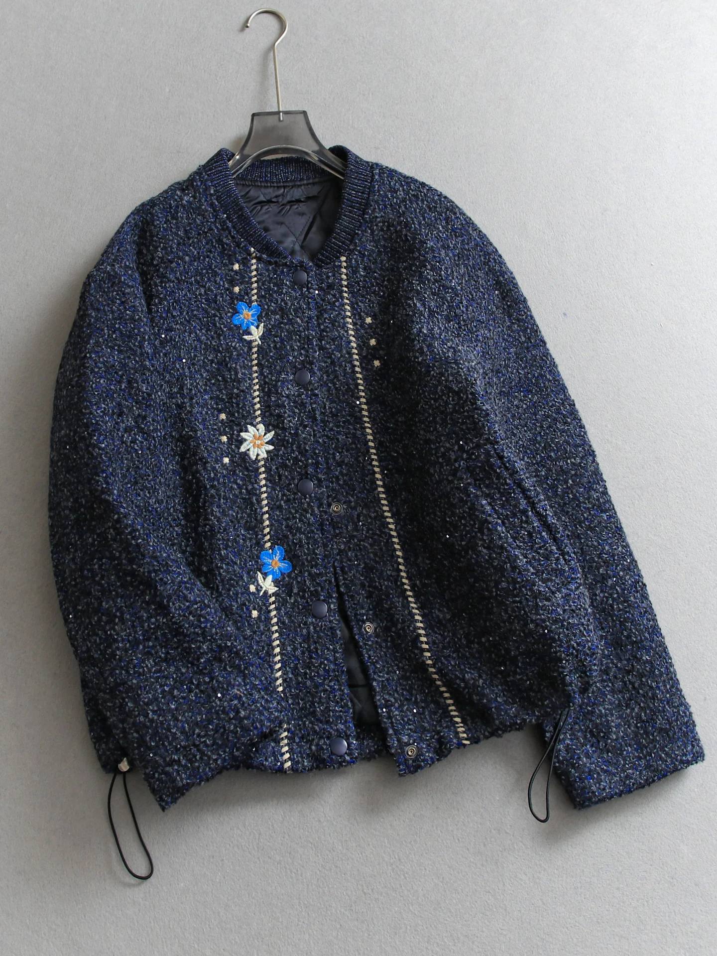 Embroidered Floral Thickened Long Sleeve Baseball Collar Jacket Women's Casual Style Outerwear Polyester Fiber Warmth Q407
Embroidered Floral Thickened Long Sleeve Baseball Collar Jacket Women's Casual Style Outerwear Polyester Fiber Warmth Q407