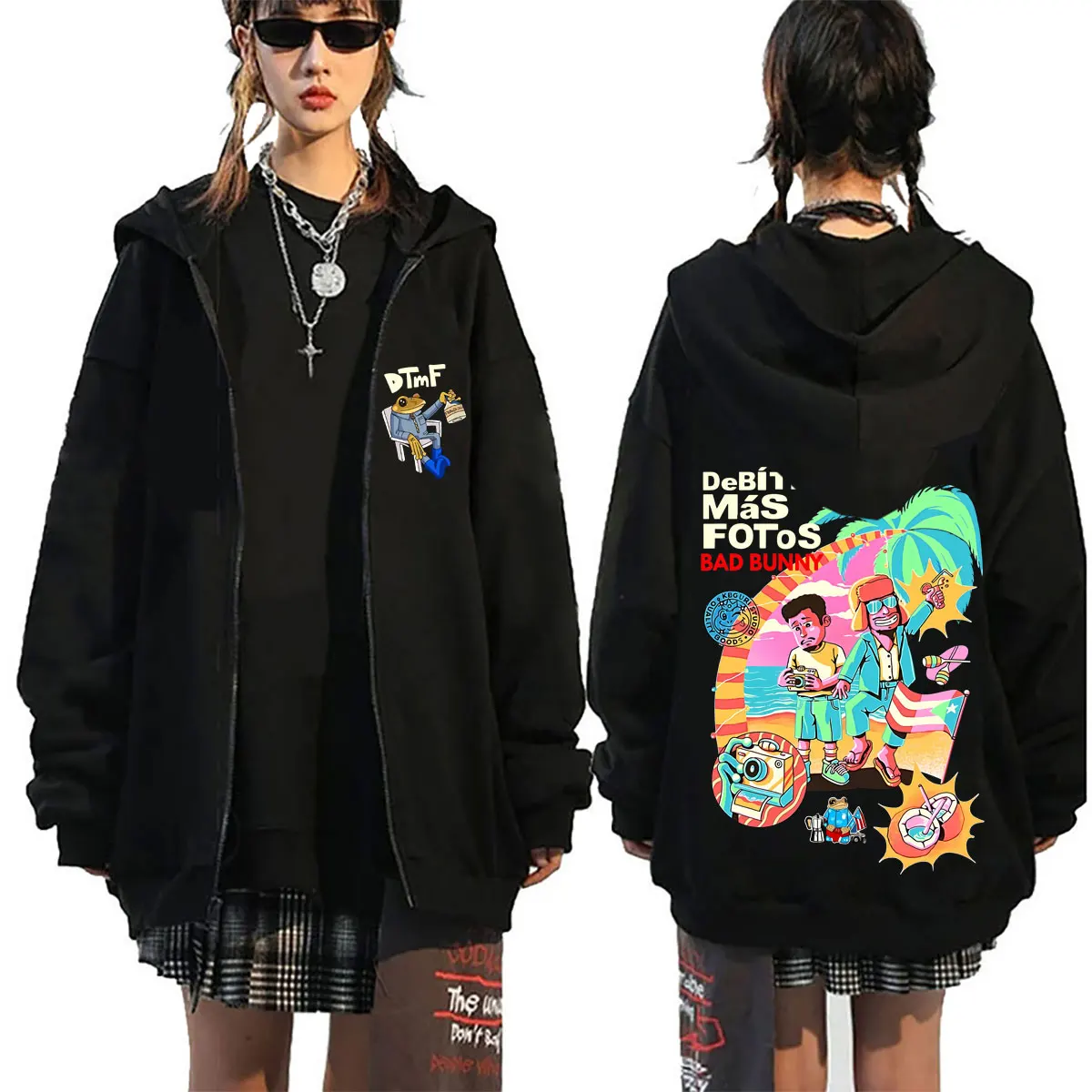 Rapper Bad Bunny Zipper Hoodie DeBi TiRAR MaS FOToS DTMF World Tour Zip Up Jacket Men Hip Hop Fashion Oversized Pullover Hoodies
Rapper Bad Bunny Zipper Hoodie DeBi TiRAR MaS FOToS DTMF World Tour Zip Up Jacket Men Hip Hop Fashion Oversized Pullover Hoodies