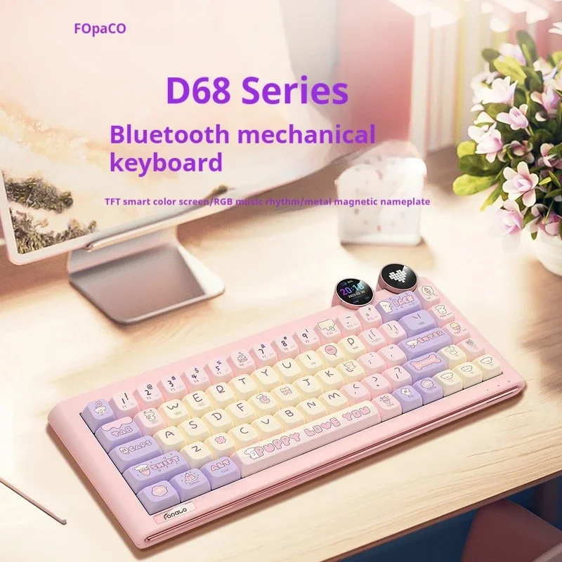 Беспроводные механические клавиатуры Fopato D68 с Tft-экраном, три режима, Bluetooth клавиатуры, горячая замена, Rgb клавиатура с переключателем, подарок для офиса
Беспроводные механические клавиатуры Fopato D68 с Tft-экраном, три режима, Bluetooth клавиатуры, горячая замена, Rgb клавиатура с переключателем, подарок для офиса