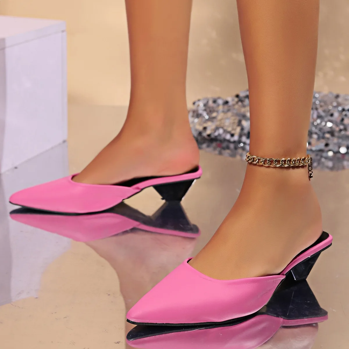 Pointed Toe Women Mules Slipper Fashion Candy Color Ladies Elegant Dress Sandal Square Low Heel Slip on Slides Shoes 2026
Pointed Toe Women Mules Slipper Fashion Candy Color Ladies Elegant Dress Sandal Square Low Heel Slip on Slides Shoes 2026