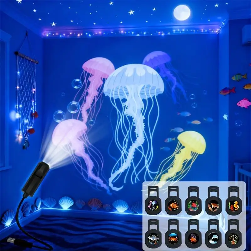 LED USB Projector Light 3/6pcs Projection Patterns- Adjustable Whale Butterfly Jellyfish Starfish Night Light Festival Gift
LED USB Projector Light 3/6pcs Projection Patterns- Adjustable Whale Butterfly Jellyfish Starfish Night Light Festival Gift
