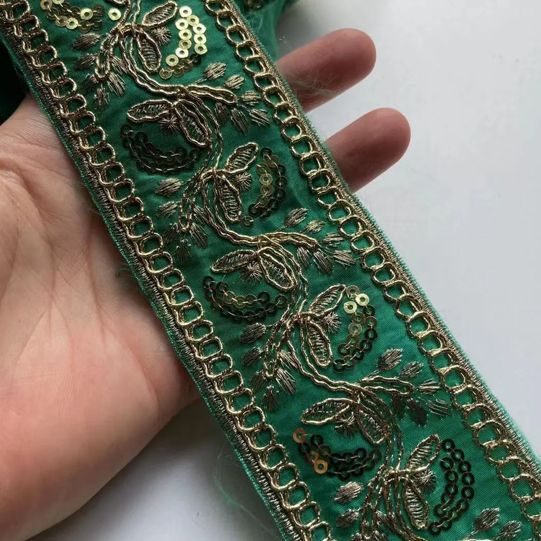 2 Yards Leaf Ethnic Fruit Green Lace 5cm Wide Diamond-Shaped Sequin Glitter Ribbon Trims Embroidery Gold Strand Accessories
2 Yards Leaf Ethnic Fruit Green Lace 5cm Wide Diamond-Shaped Sequin Glitter Ribbon Trims Embroidery Gold Strand Accessories