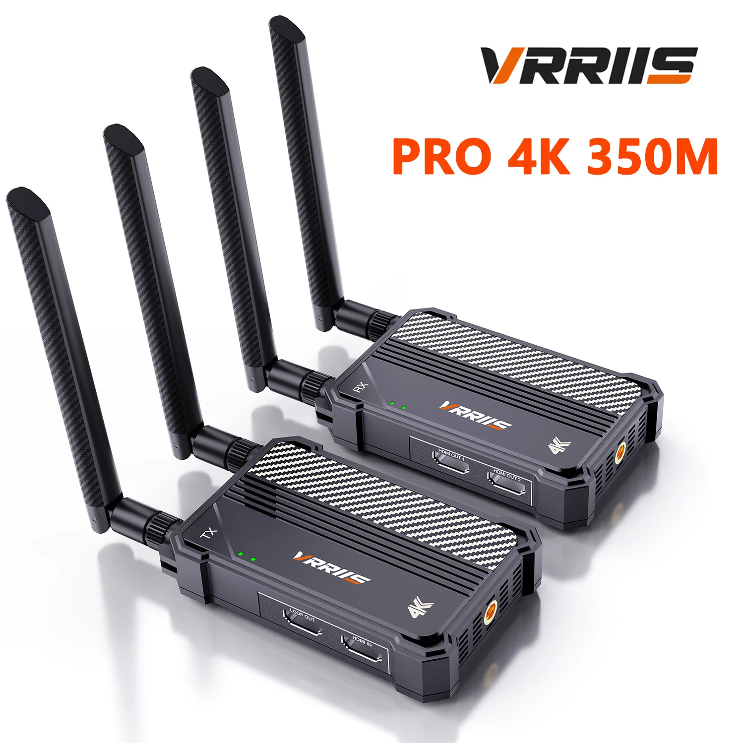 Pro 5G 4K Wireless Video Transmission System HDMI Extender Transmitter and Receiver 1150ft for Camera Live Streaming PC To TV
Pro 5G 4K Wireless Video Transmission System HDMI Extender Transmitter and Receiver 1150ft for Camera Live Streaming PC To TV